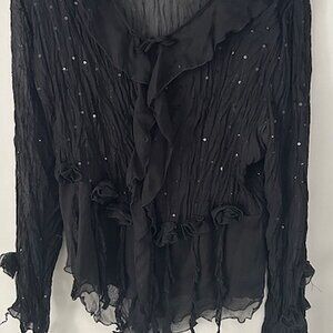 Boho Black Blouse